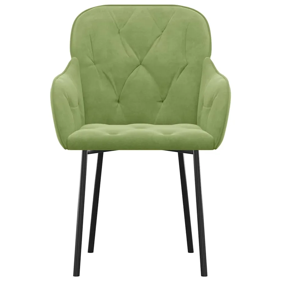 Chaises à manger lot de 2 Vert clair Velours - 4