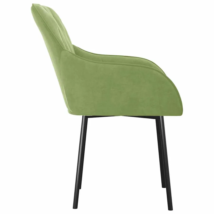 Chaises à manger lot de 2 Vert clair Velours - 5