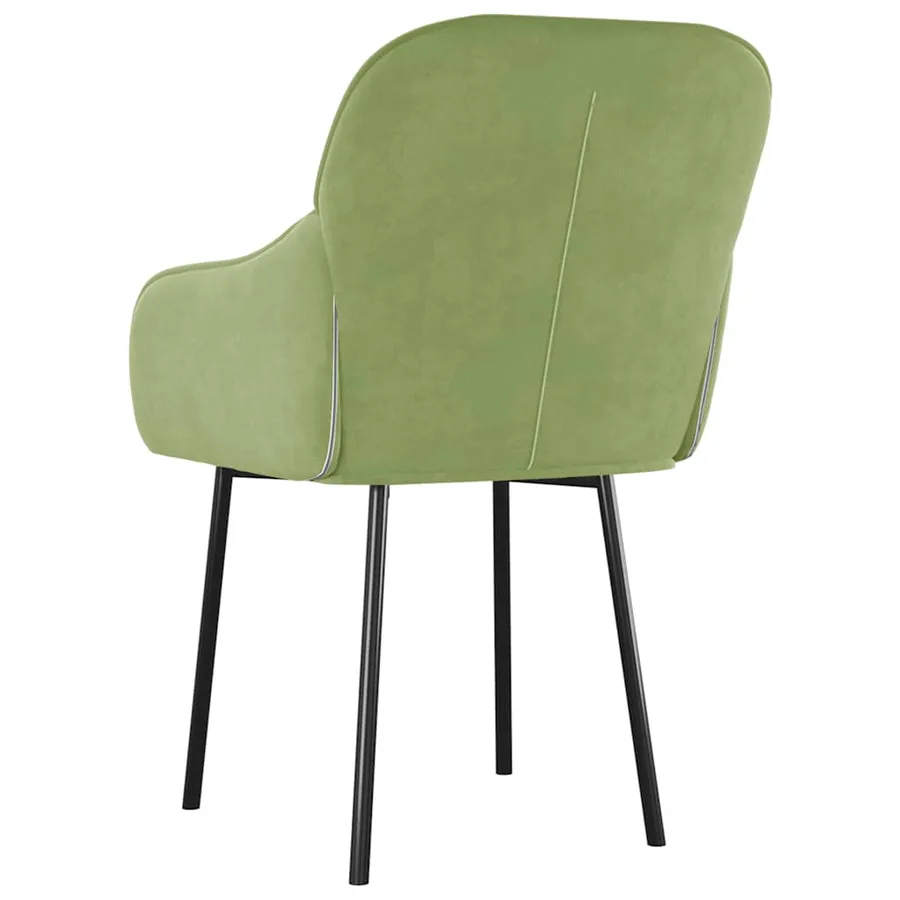 Chaises à manger lot de 2 Vert clair Velours - 6