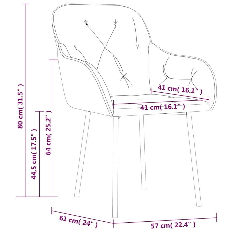 Chaises à manger lot de 2 Vert clair Velours - 9