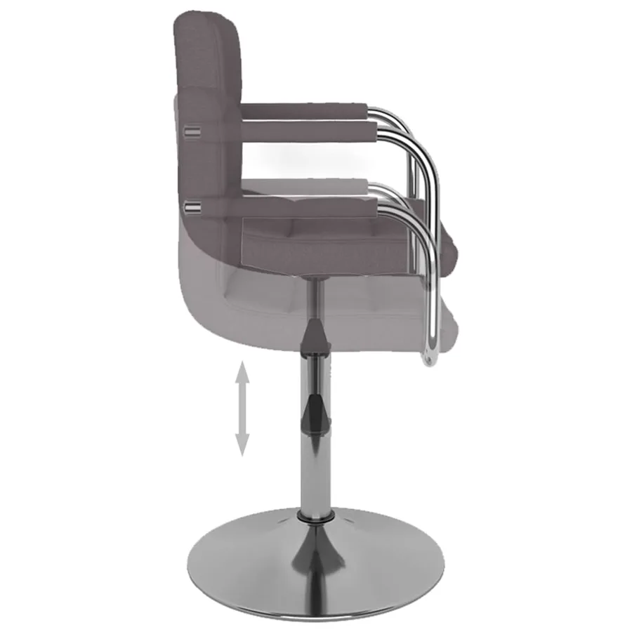 Chaise de salle à manger Taupe Tissu - 5