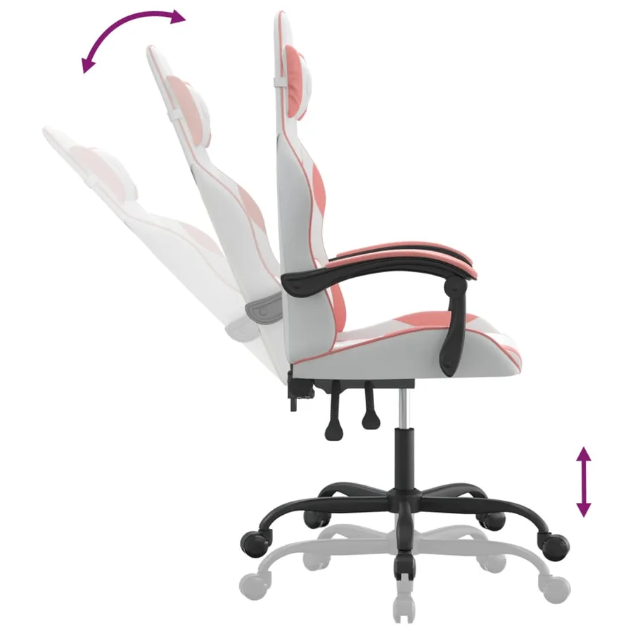 Chaise de jeu Blanc et rose Similicuir - 6