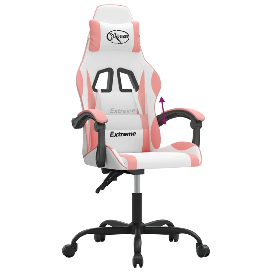 Chaise de jeu Blanc et rose Similicuir - 7