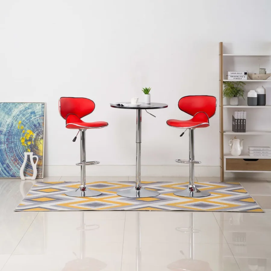 Tabourets de bar 2 pcs rouge similicuir
