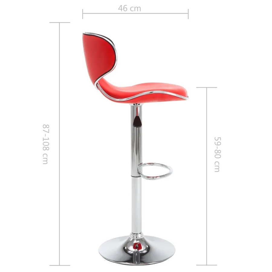 Tabourets de bar 2 pcs rouge similicuir - 9