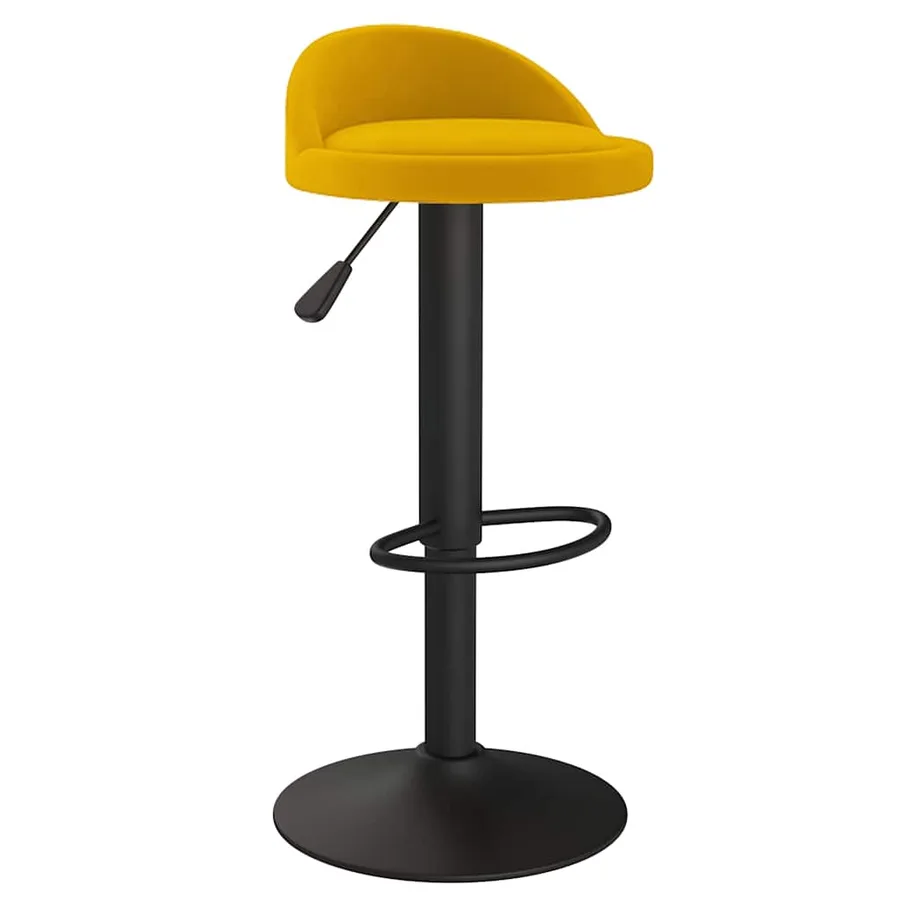 Tabouret de bar jaune velours - 2