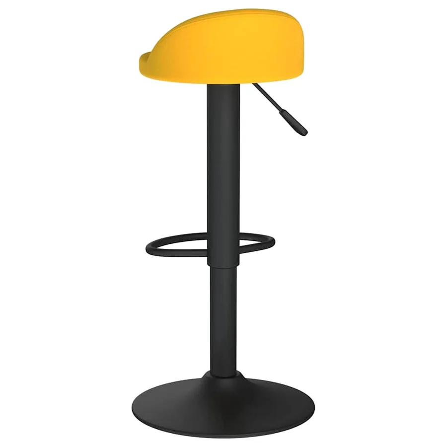 Tabouret de bar jaune velours - 5