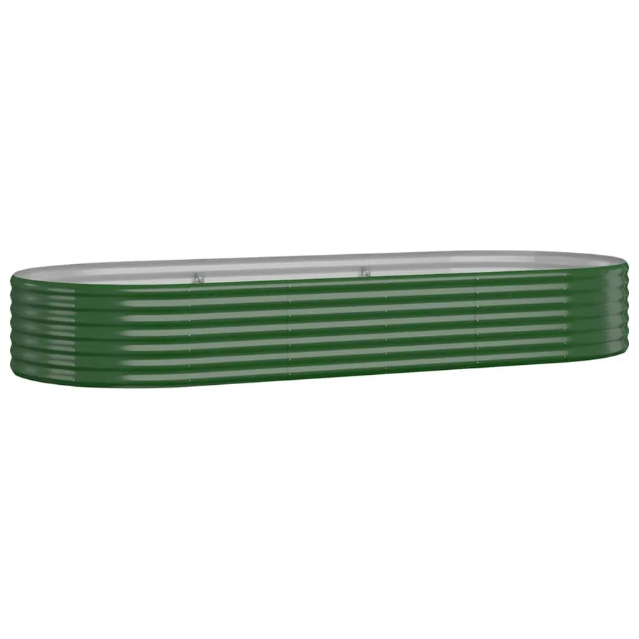 Lit surélevé de jardin Acier galvanisé 249x100x36cm Vert - 2