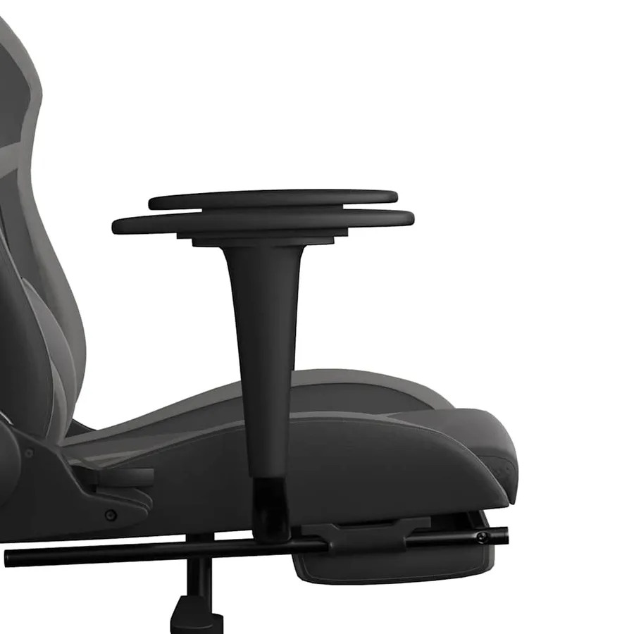 Chaise de jeu de massage avec repose-pied Noir&Gris Similicuir - 11