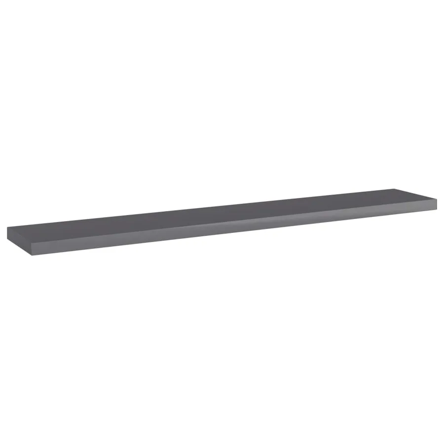 Panneaux bibliothèque 4 pcs Gris brillant 60x10x1,5cm Aggloméré - 2