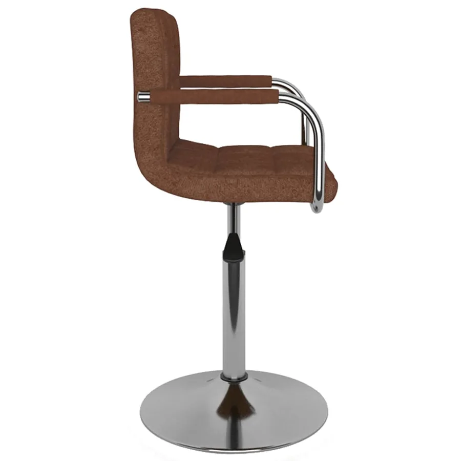 Chaise de salle à manger Marron Tissu - 3