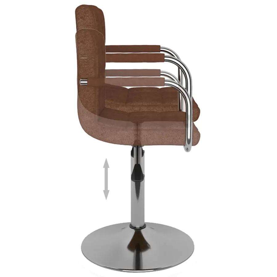 Chaise de salle à manger Marron Tissu - 5