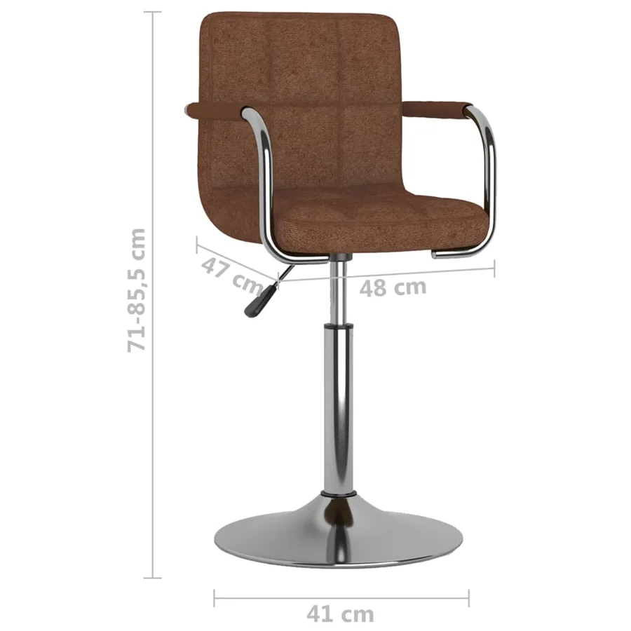 Chaise de salle à manger Marron Tissu - 8