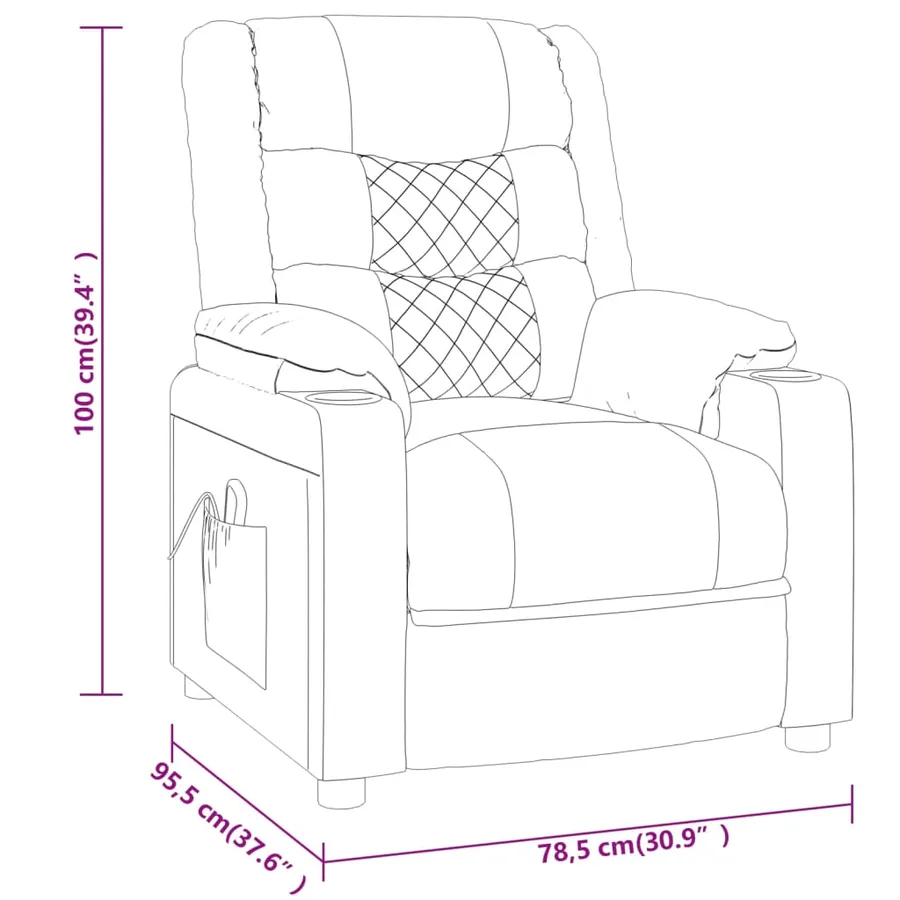 Fauteuil inclinable Cappuccino Similicuir - 9