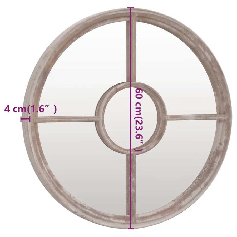 Miroir de jardin Sable 60x4 cm Fer Rond utilisation extérieure - 6