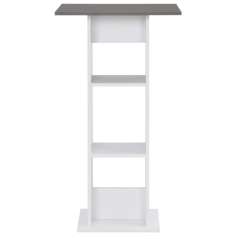 Table de bar Blanc et gris anthracite 60x60x110 cm - 2