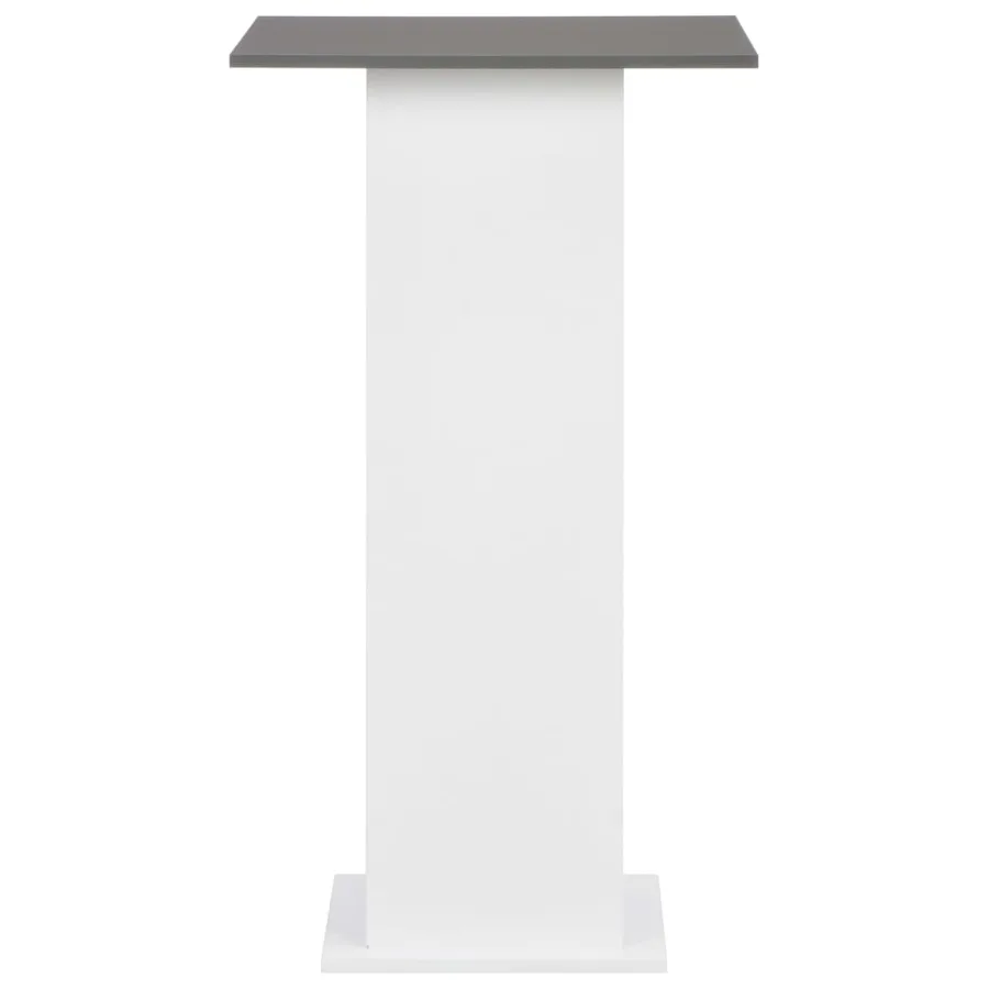 Table de bar Blanc et gris anthracite 60x60x110 cm - 3