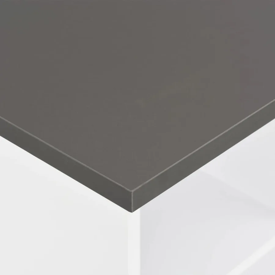 Table de bar Blanc et gris anthracite 60x60x110 cm - 4