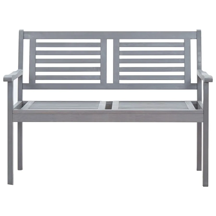 Banc de jardin 2 places avec coussin 120 cm Gris Eucalyptus - 3