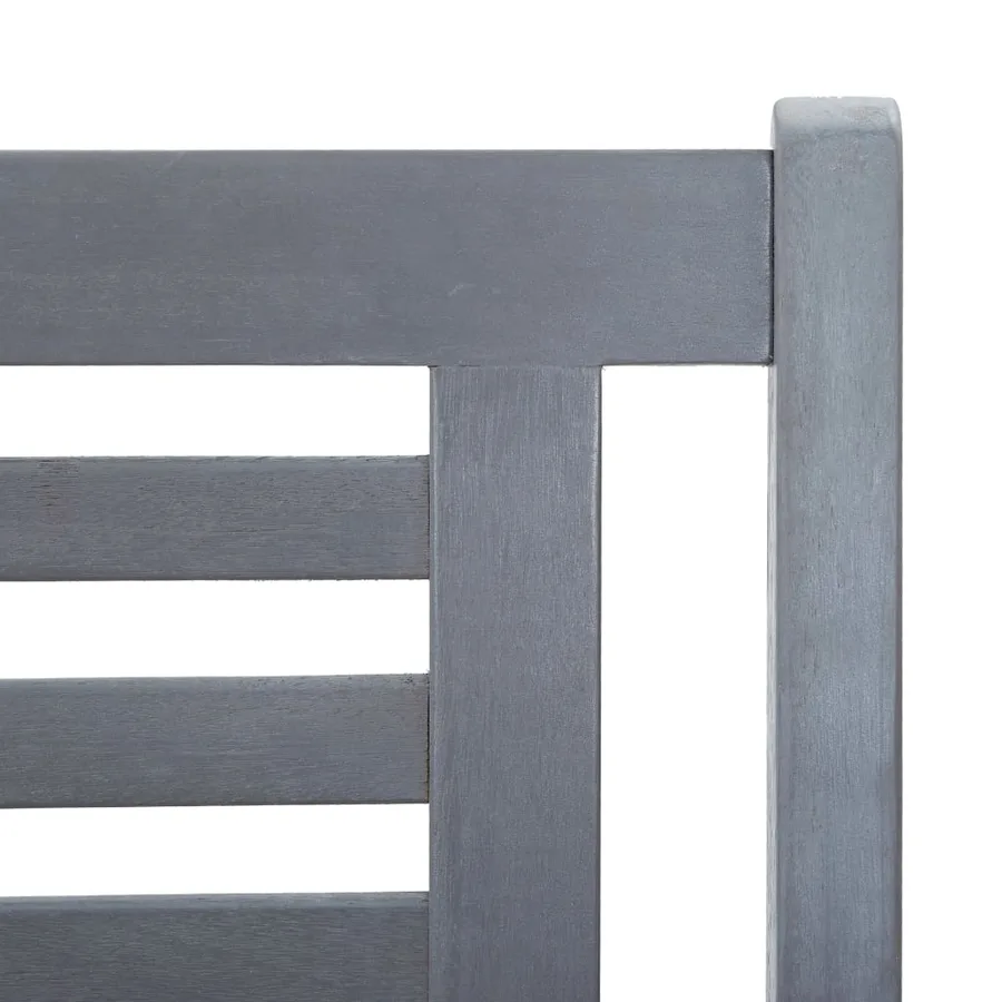 Banc de jardin 2 places avec coussin 120 cm Gris Eucalyptus - 5