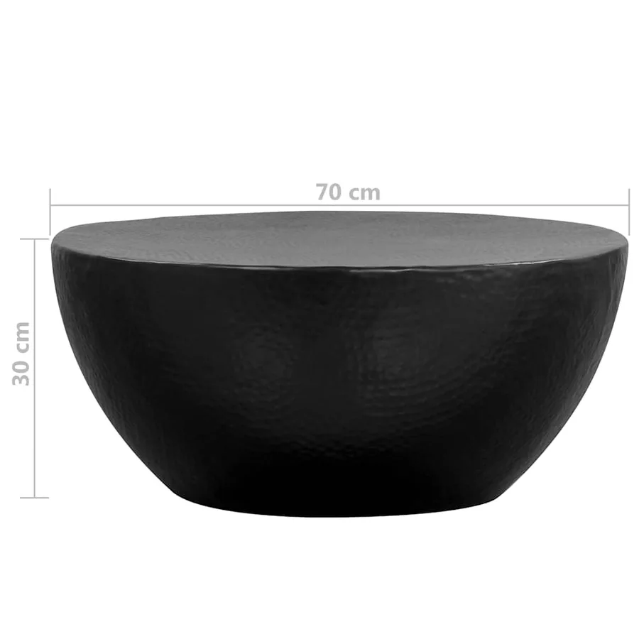 Table basse Aluminium martelé 70x30 cm Noir - 8