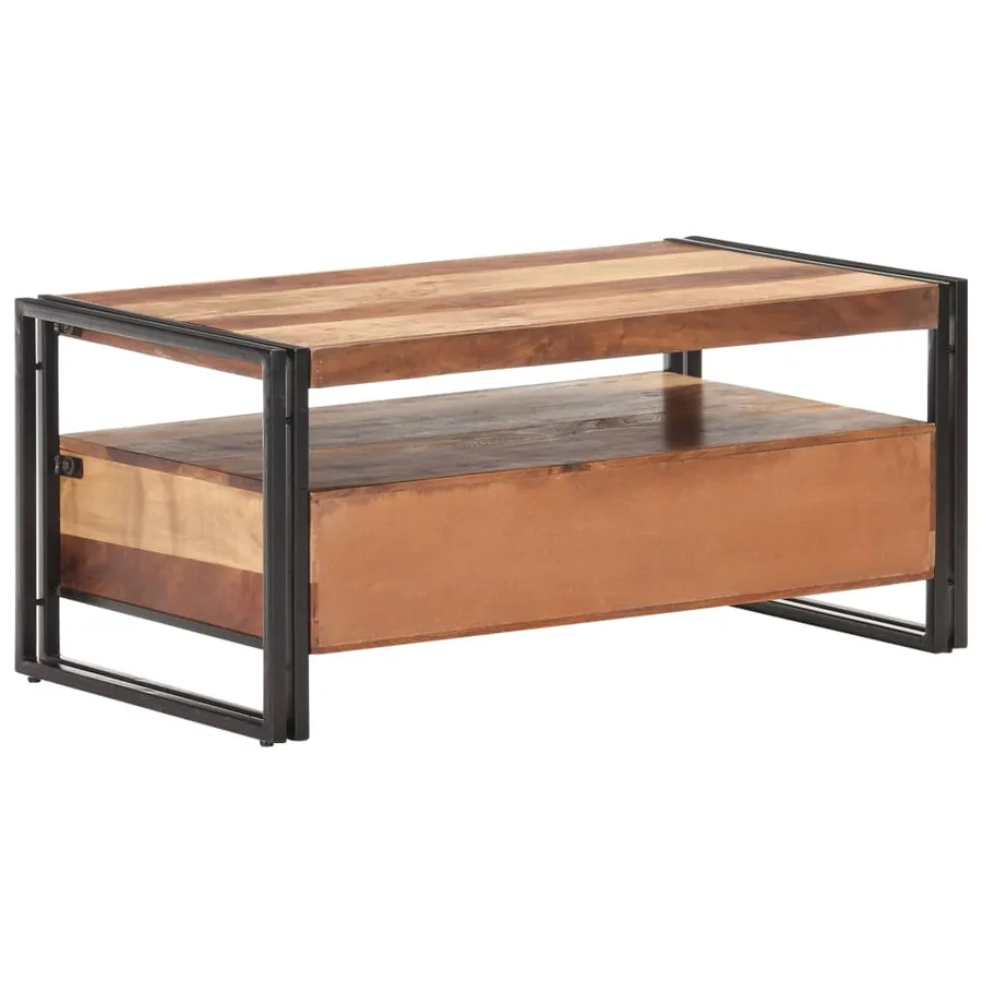Table basse 100x55x45 cm Bois d'acacia massif - 3