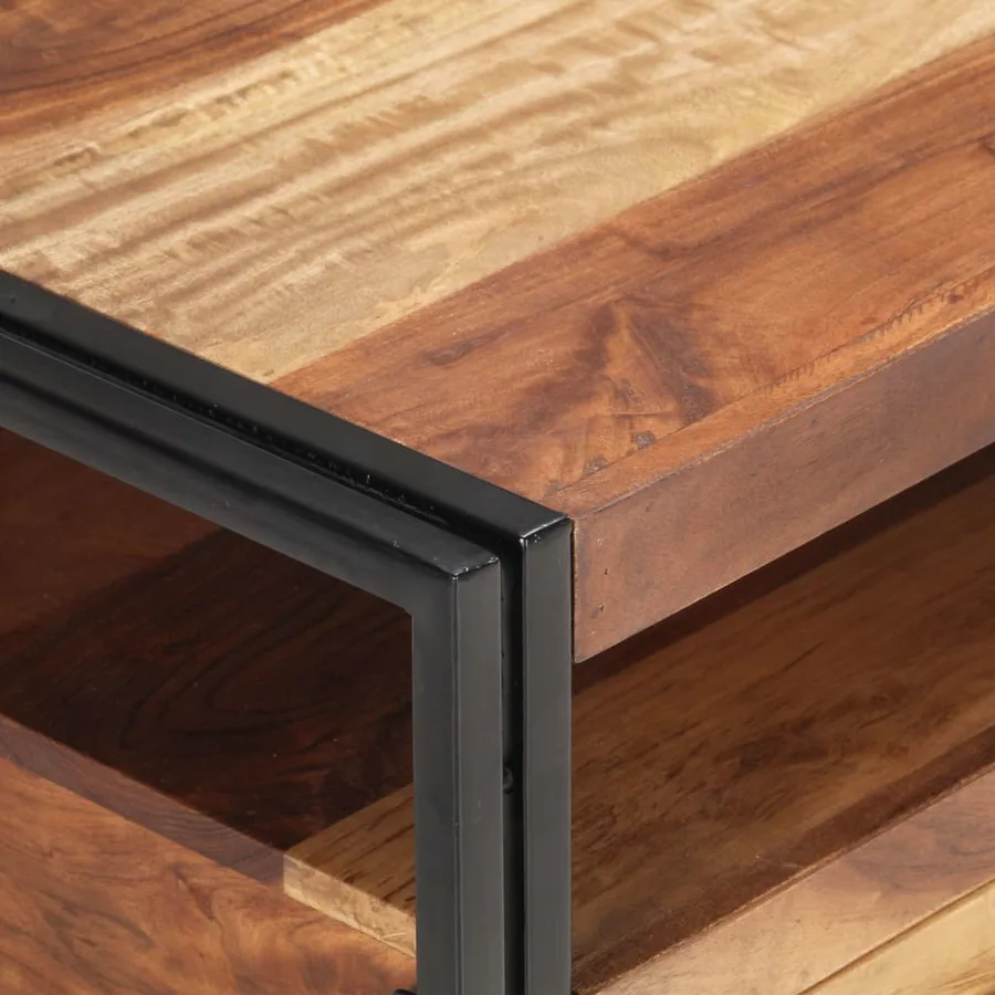 Table basse 100x55x45 cm Bois d'acacia massif - 5