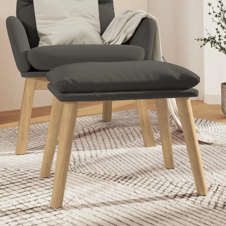 Repose-pied Gris foncé 45x29,5x35 cm Velours