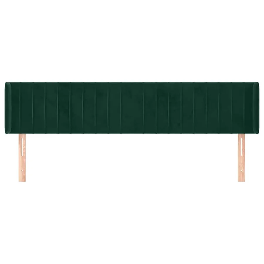 Tête de lit avec oreilles Vert foncé 163x16x78/88 cm Velours - 3