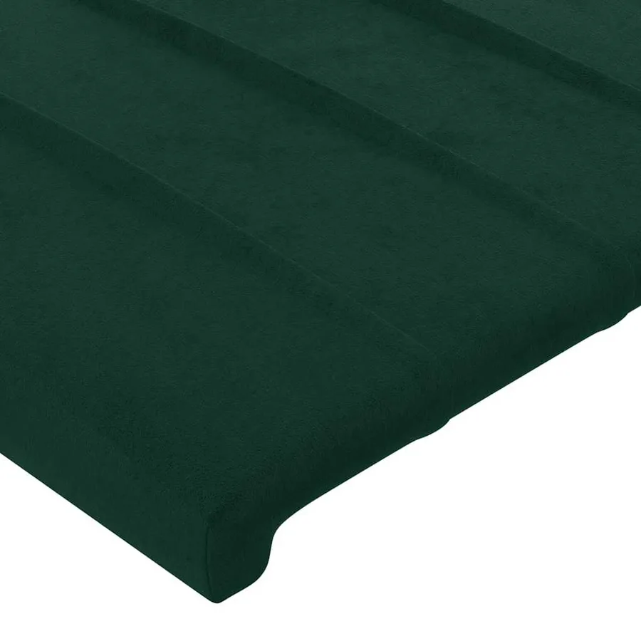 Tête de lit avec oreilles Vert foncé 163x16x78/88 cm Velours - 5