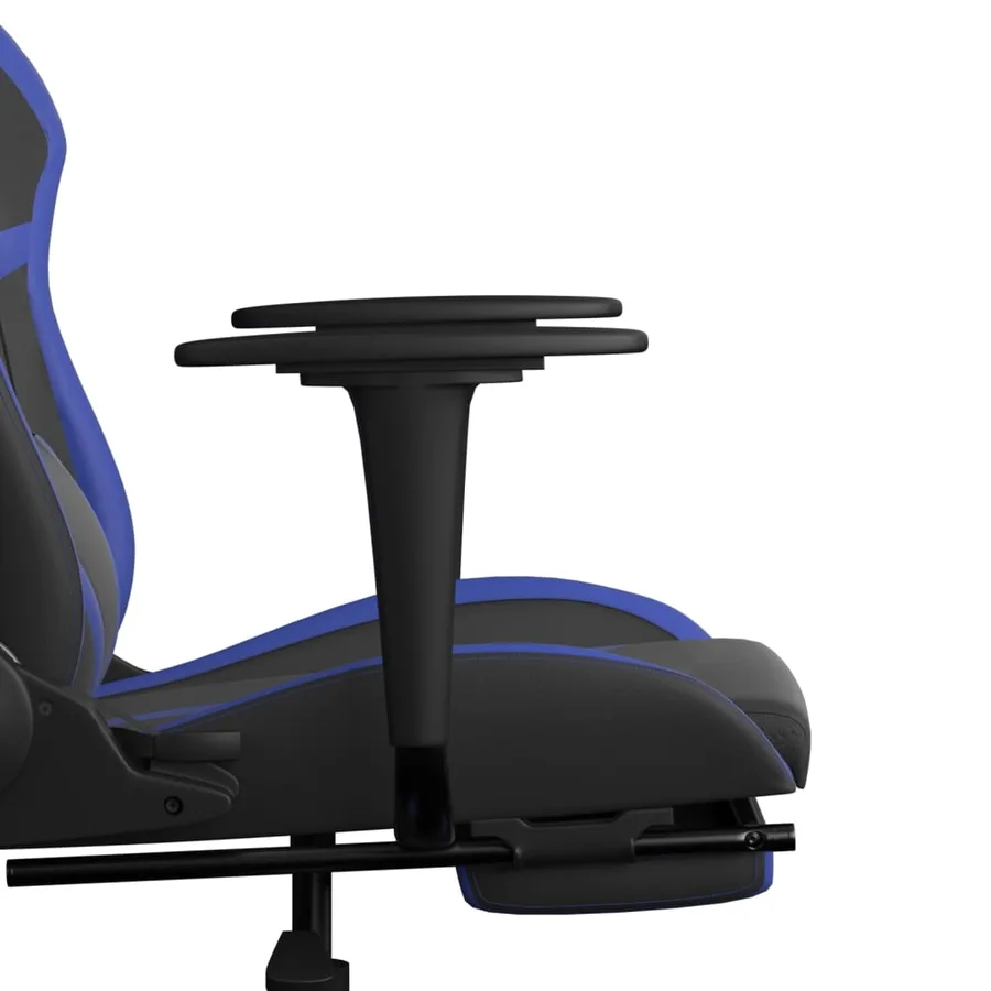 Chaise de jeu avec repose-pied Noir et bleu Similicuir - 11