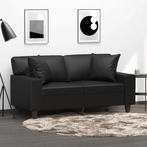 Coussins décoratifs lot de 2 Noir 40x40 cm Similicuir