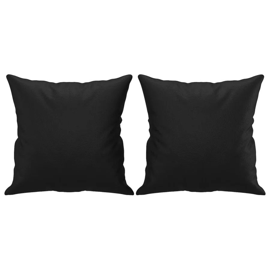 Coussins décoratifs lot de 2 Noir 40x40 cm Similicuir - 2
