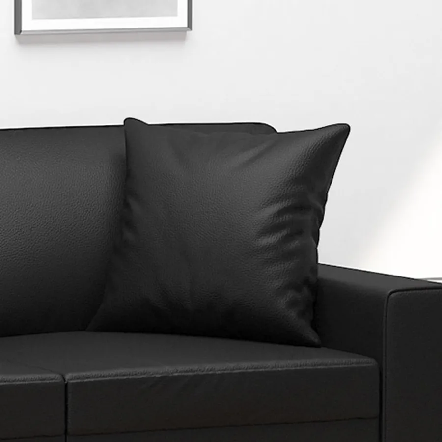 Coussins décoratifs lot de 2 Noir 40x40 cm Similicuir - 5