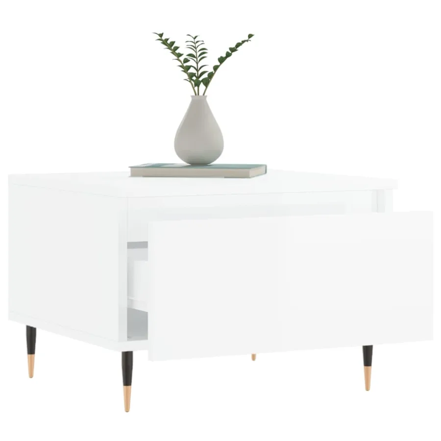 Tables basses 2 pcs blanc brillant 50x46x35cm bois d'ingénierie - 4