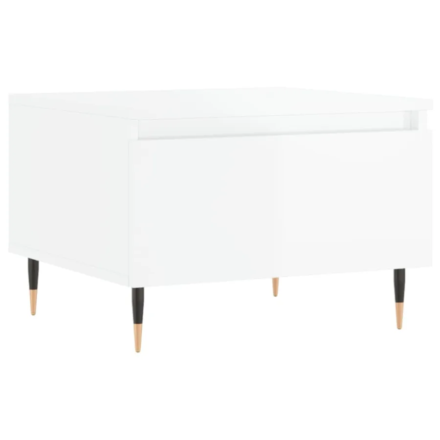 Tables basses 2 pcs blanc brillant 50x46x35cm bois d'ingénierie - 5