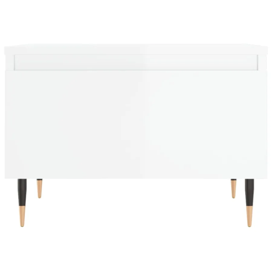 Tables basses 2 pcs blanc brillant 50x46x35cm bois d'ingénierie - 6