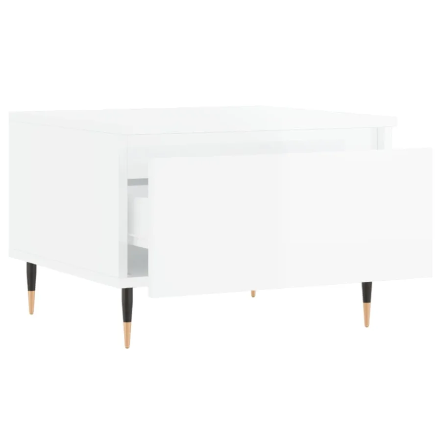 Tables basses 2 pcs blanc brillant 50x46x35cm bois d'ingénierie - 7