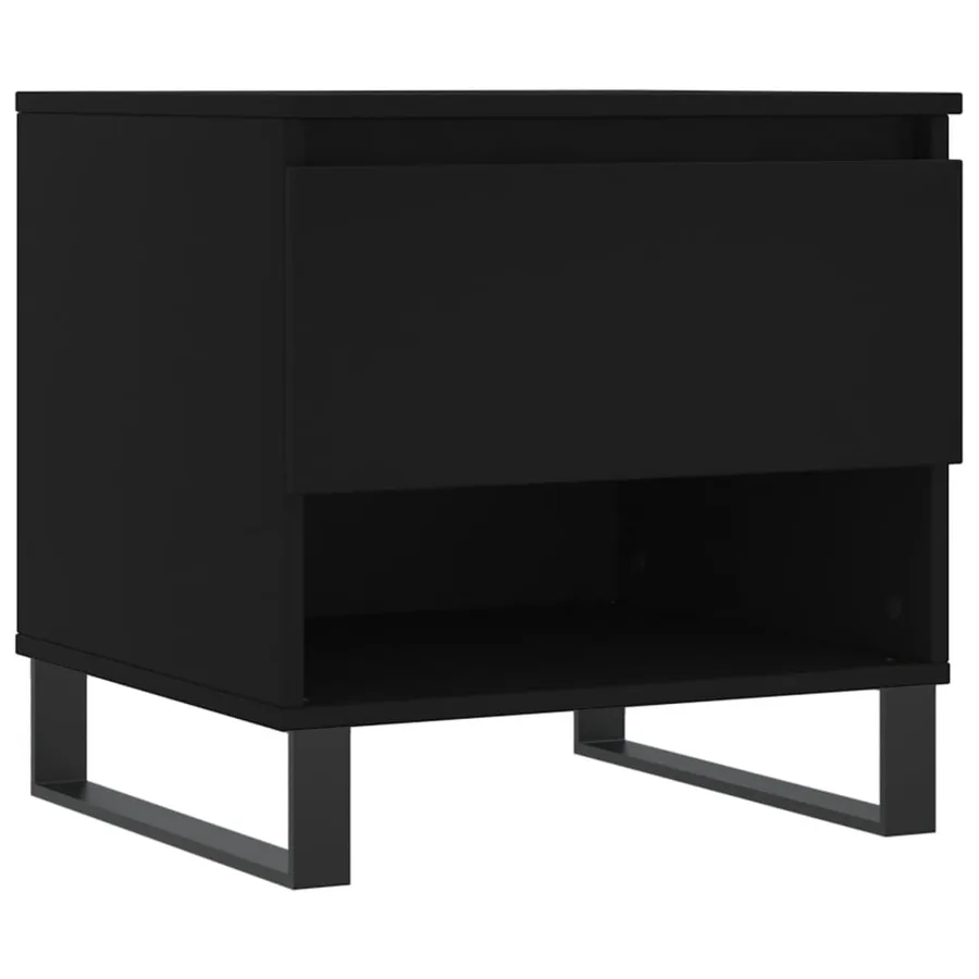 Table basse noir 50x46x50 cm bois d’ingénierie - 2