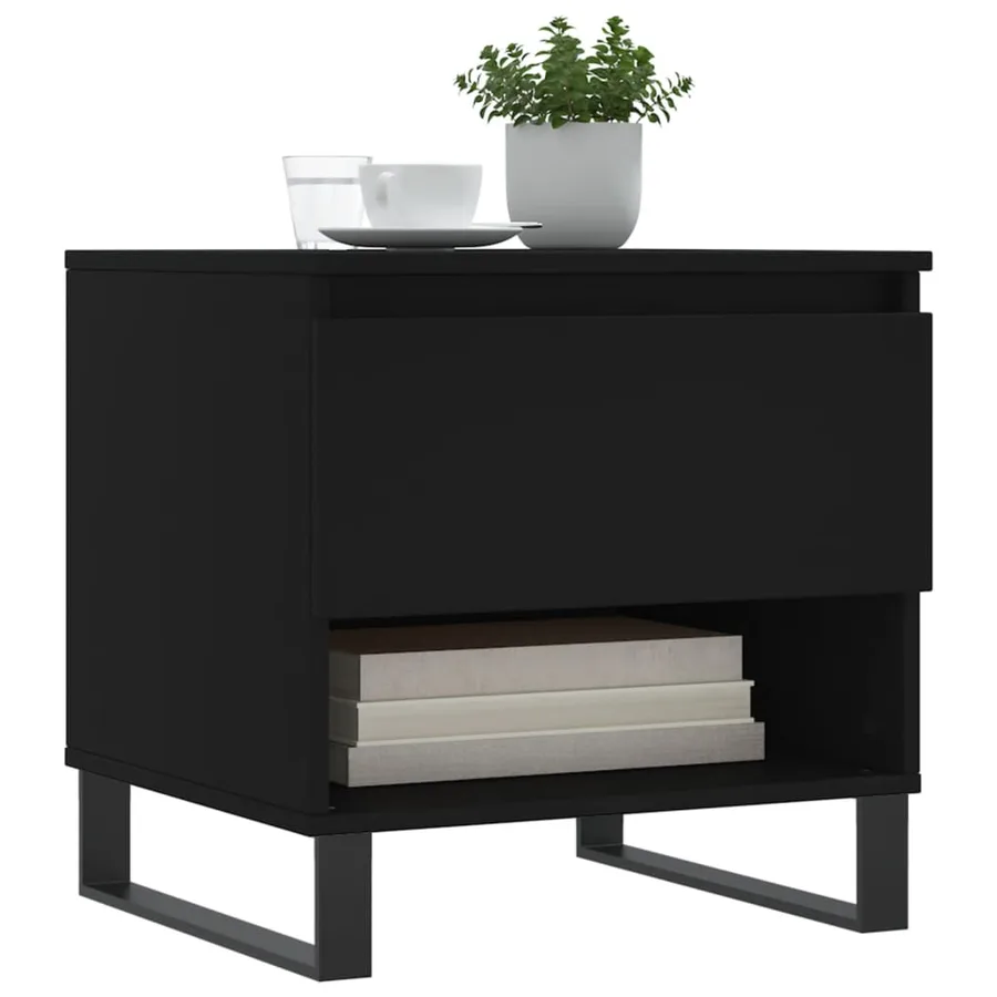 Table basse noir 50x46x50 cm bois d’ingénierie - 3
