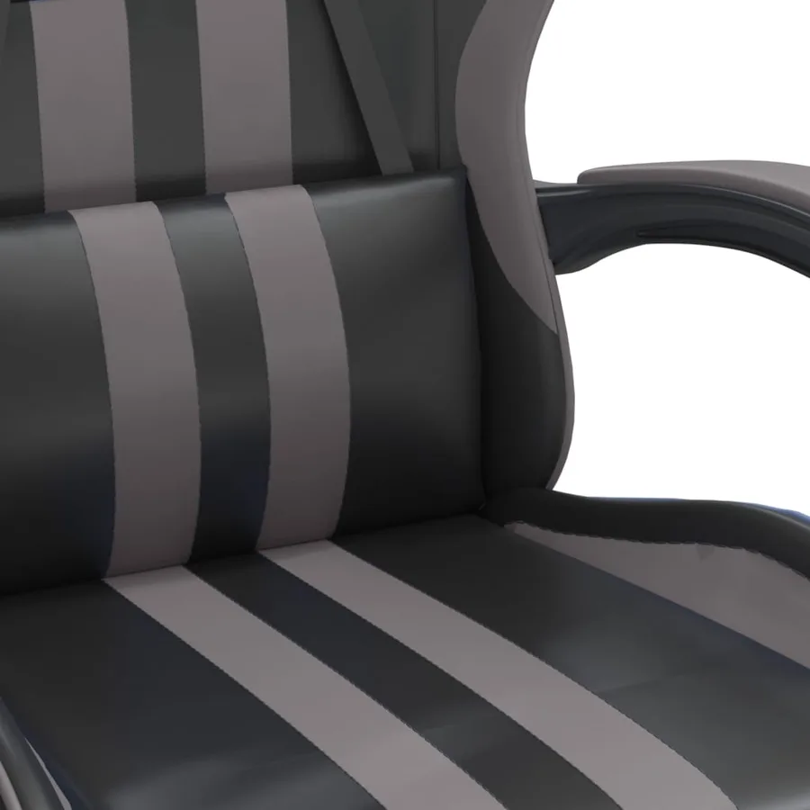 Chaise de jeu pivotante Noir et gris Similicuir - 6