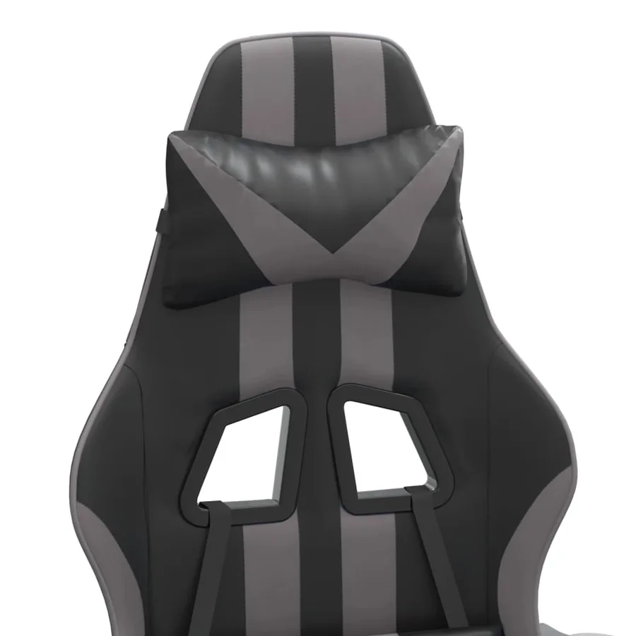 Chaise de jeu pivotante Noir et gris Similicuir - 8