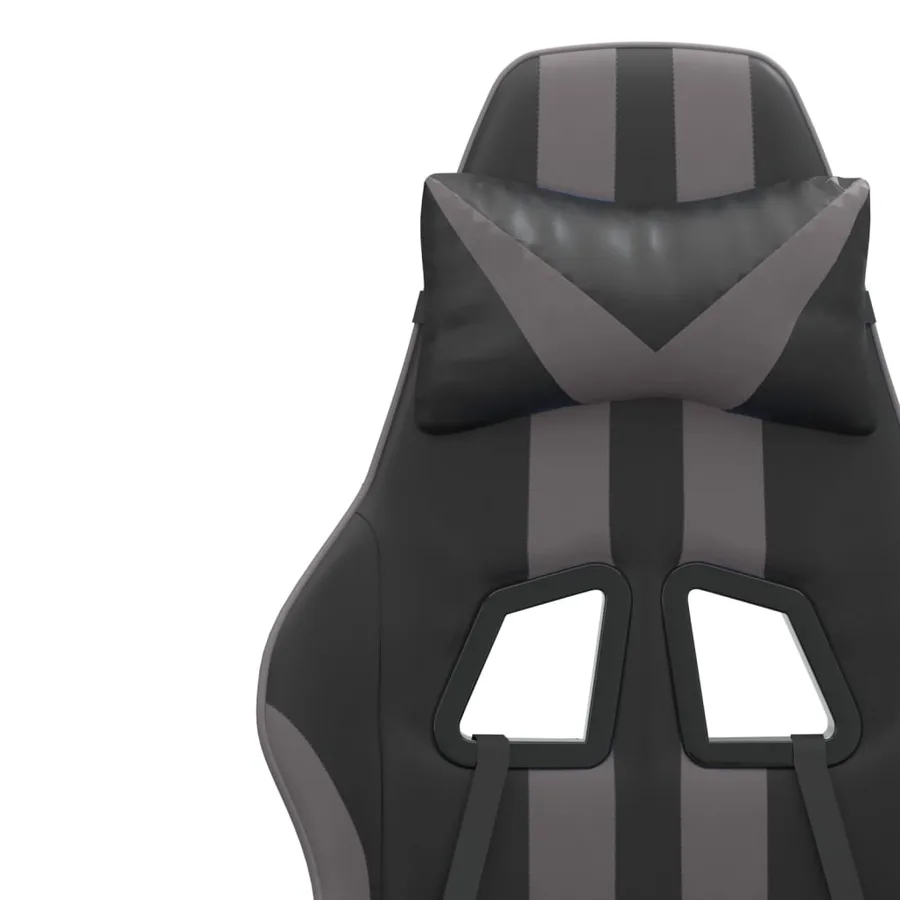 Chaise de jeu pivotante Noir et gris Similicuir - 9