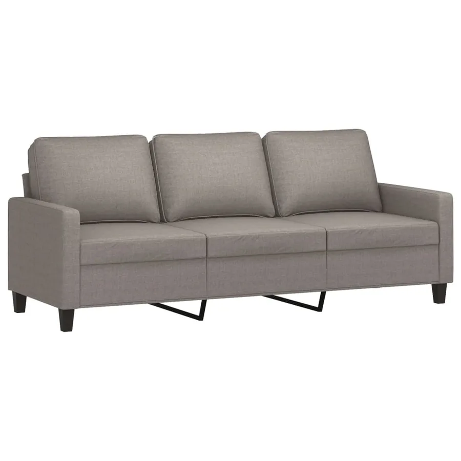Canapé à 3 places avec repose-pieds Taupe 180 cm Tissu - 4
