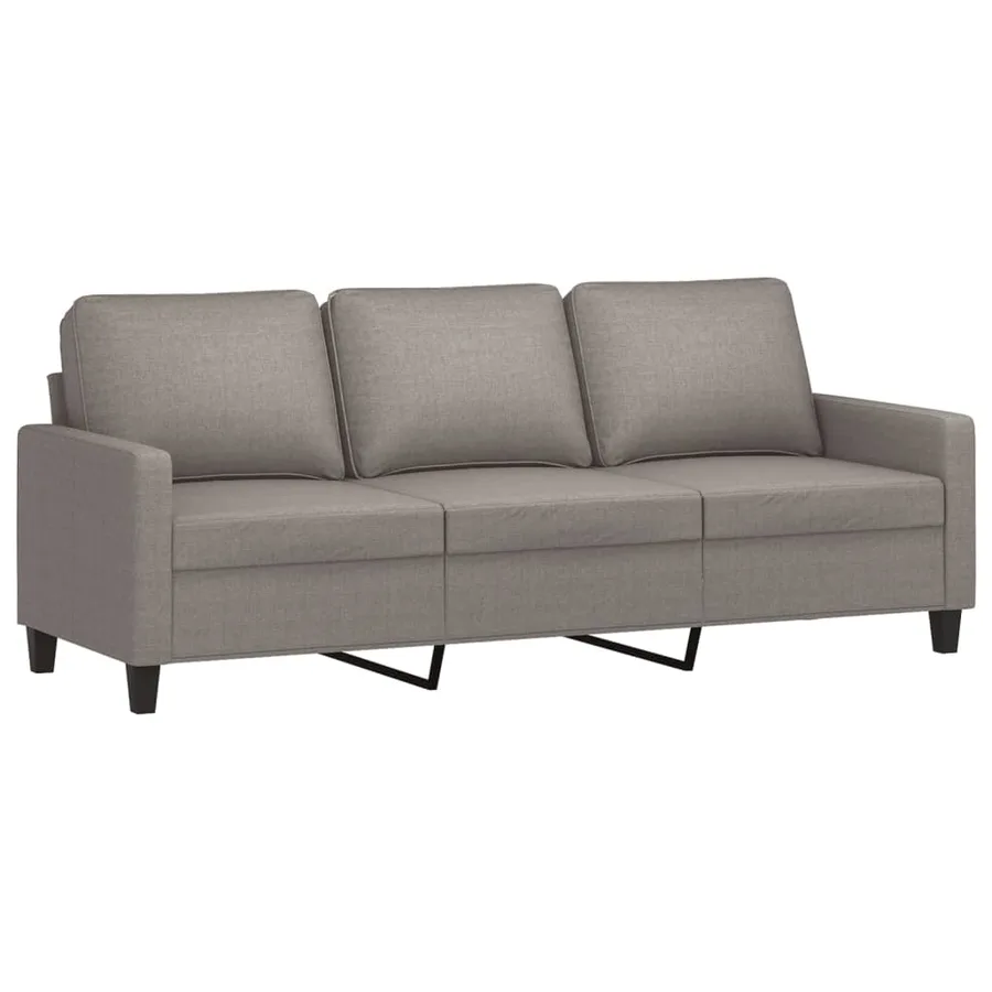 Ensemble de canapés 2 pcs avec coussins Taupe Tissu - 4