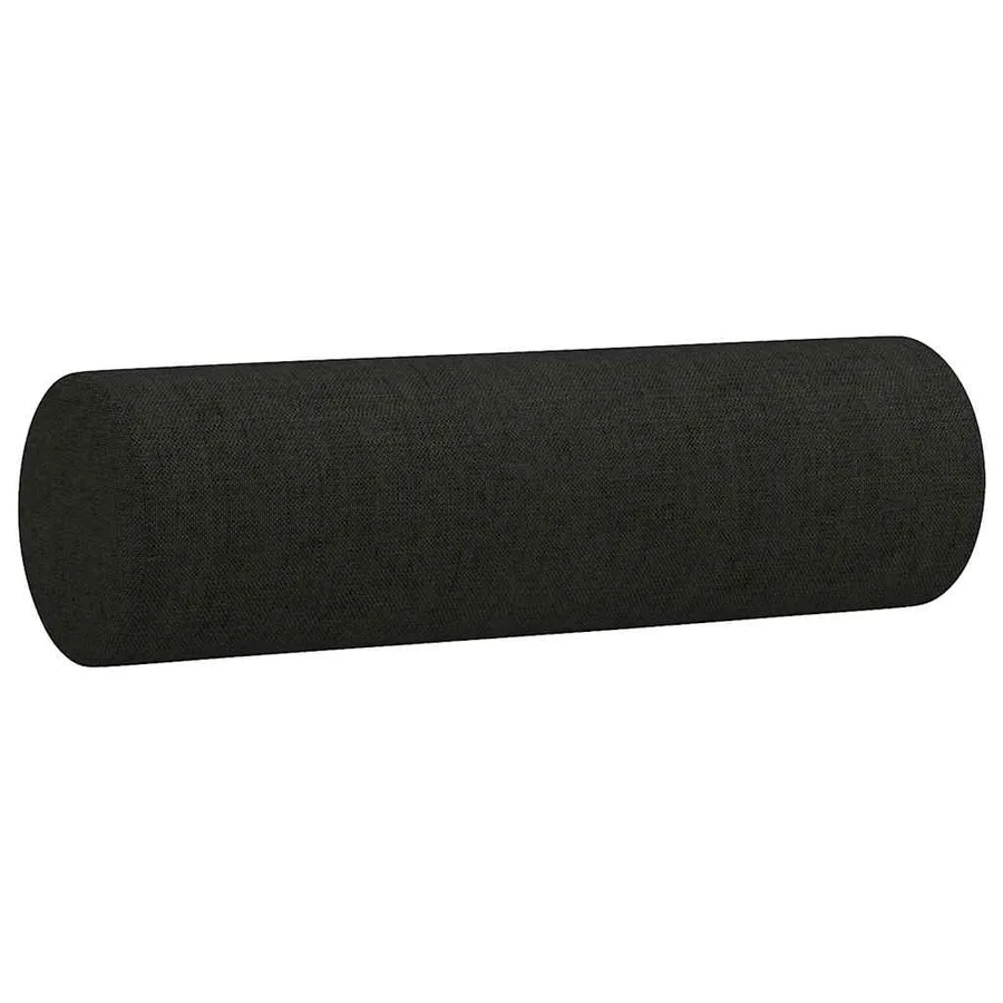 Canapé 2 places avec oreillers décoratifs noir 140 cm tissu - 6