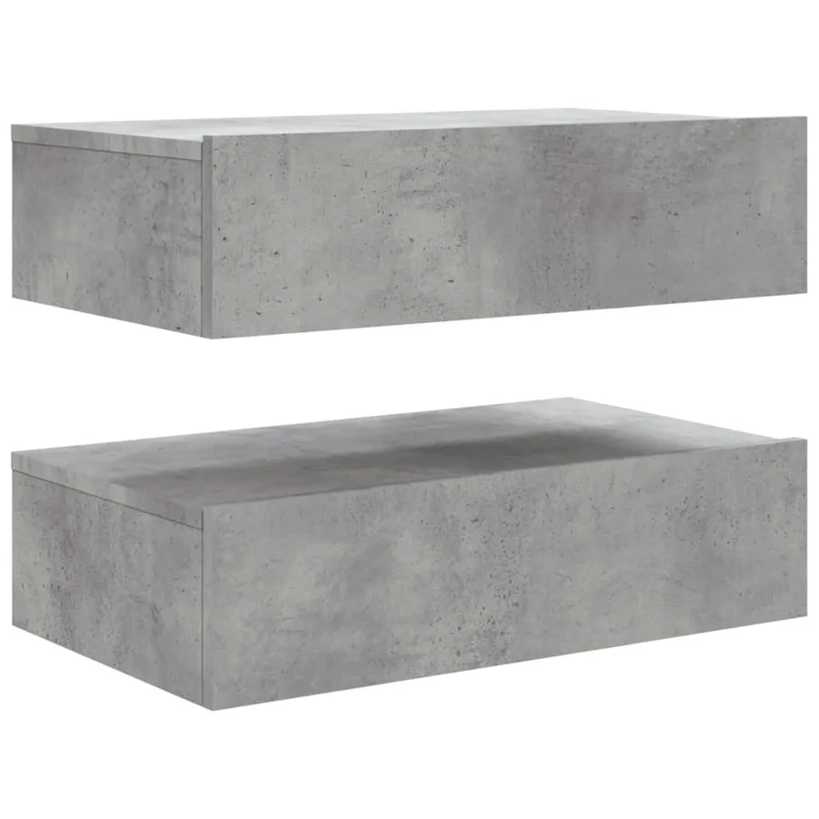 Meubles TV avec lumières LED 2 pcs gris béton 60x35x15,5 cm - 11