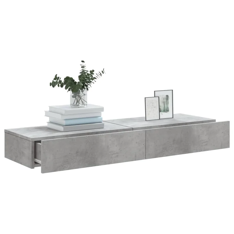Meubles TV avec lumières LED 2 pcs gris béton 60x35x15,5 cm - 5