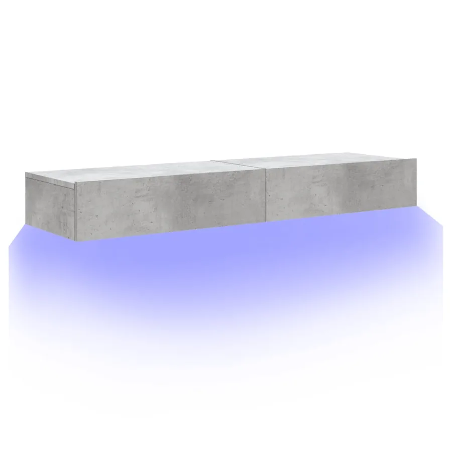 Meubles TV avec lumières LED 2 pcs gris béton 60x35x15,5 cm - 6