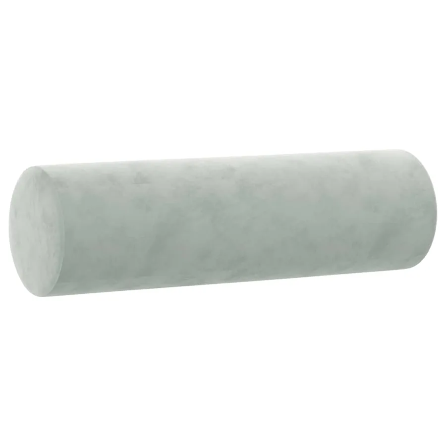 Coussins décoratifs lot de 2 Gris clair Ø15x50 cm Velours - 3